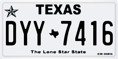 TX license plate DYY7416