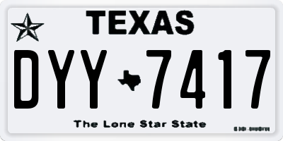 TX license plate DYY7417