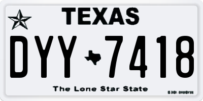 TX license plate DYY7418