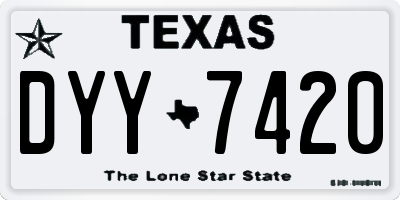 TX license plate DYY7420