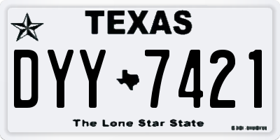 TX license plate DYY7421