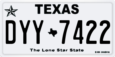 TX license plate DYY7422