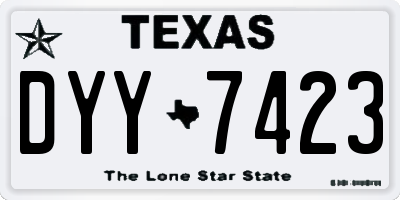 TX license plate DYY7423