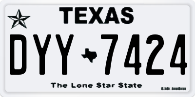 TX license plate DYY7424