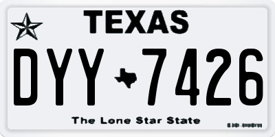TX license plate DYY7426