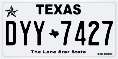 TX license plate DYY7427