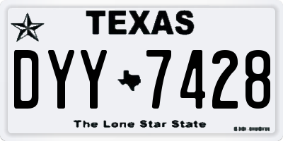 TX license plate DYY7428