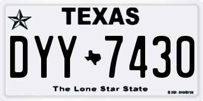 TX license plate DYY7430