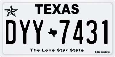 TX license plate DYY7431