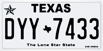 TX license plate DYY7433