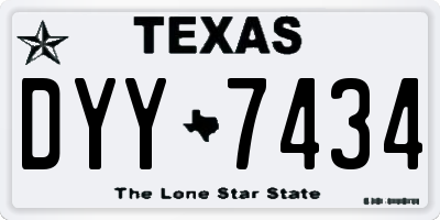 TX license plate DYY7434