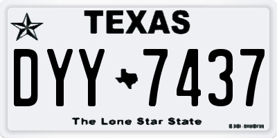 TX license plate DYY7437