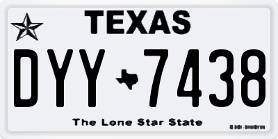 TX license plate DYY7438