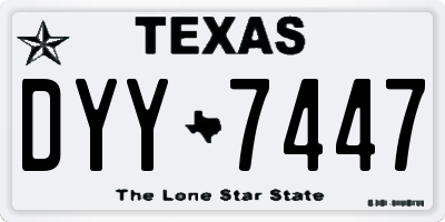 TX license plate DYY7447