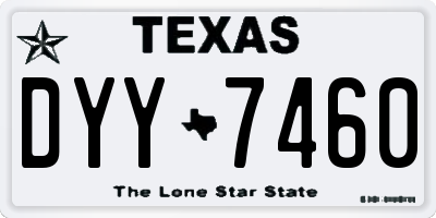 TX license plate DYY7460