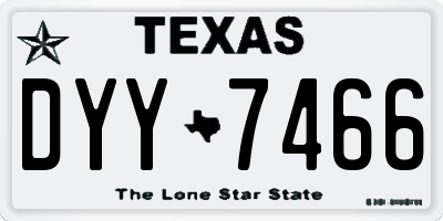 TX license plate DYY7466