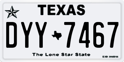 TX license plate DYY7467