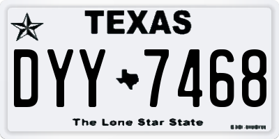 TX license plate DYY7468