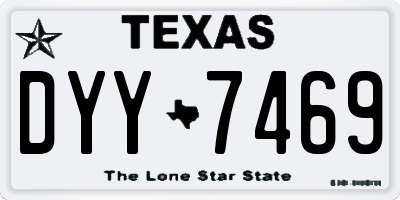 TX license plate DYY7469