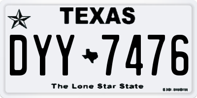 TX license plate DYY7476