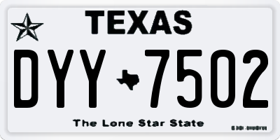 TX license plate DYY7502