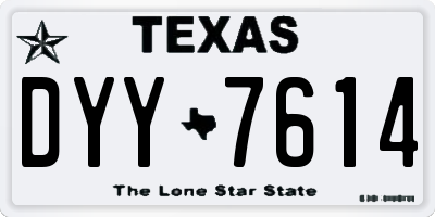 TX license plate DYY7614