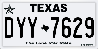 TX license plate DYY7629