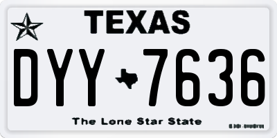 TX license plate DYY7636