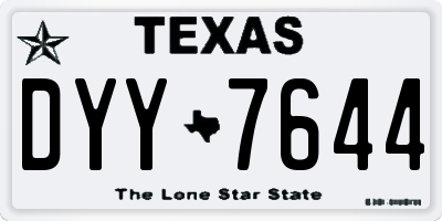 TX license plate DYY7644