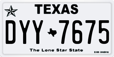 TX license plate DYY7675