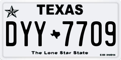 TX license plate DYY7709