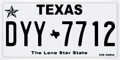 TX license plate DYY7712