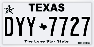 TX license plate DYY7727