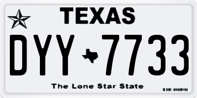 TX license plate DYY7733