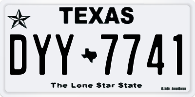 TX license plate DYY7741