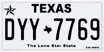 TX license plate DYY7769
