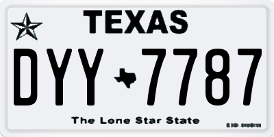 TX license plate DYY7787