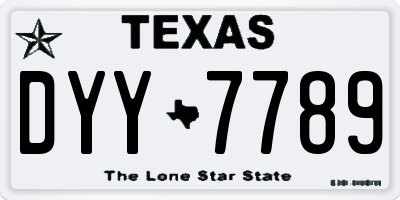 TX license plate DYY7789