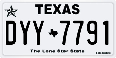 TX license plate DYY7791