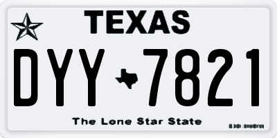 TX license plate DYY7821