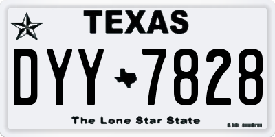 TX license plate DYY7828