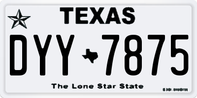 TX license plate DYY7875