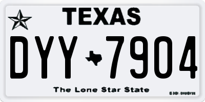 TX license plate DYY7904