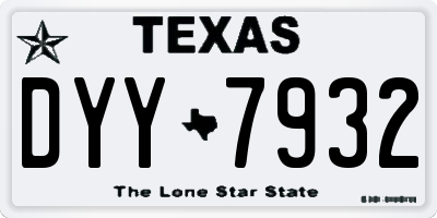 TX license plate DYY7932