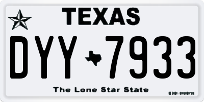 TX license plate DYY7933