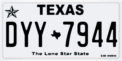 TX license plate DYY7944