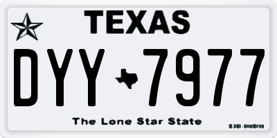 TX license plate DYY7977