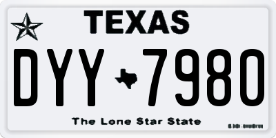 TX license plate DYY7980
