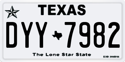 TX license plate DYY7982
