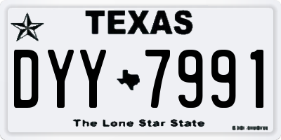 TX license plate DYY7991
